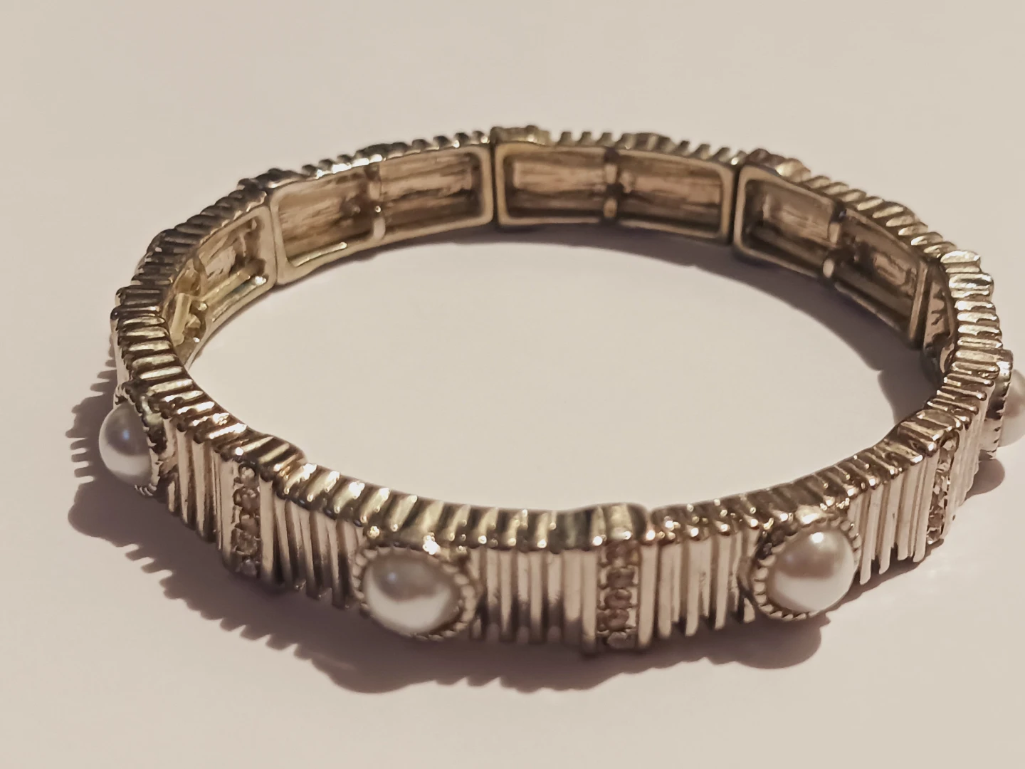 New !! Stretch Bracelet with Pearls and Rhinestones - photo 4