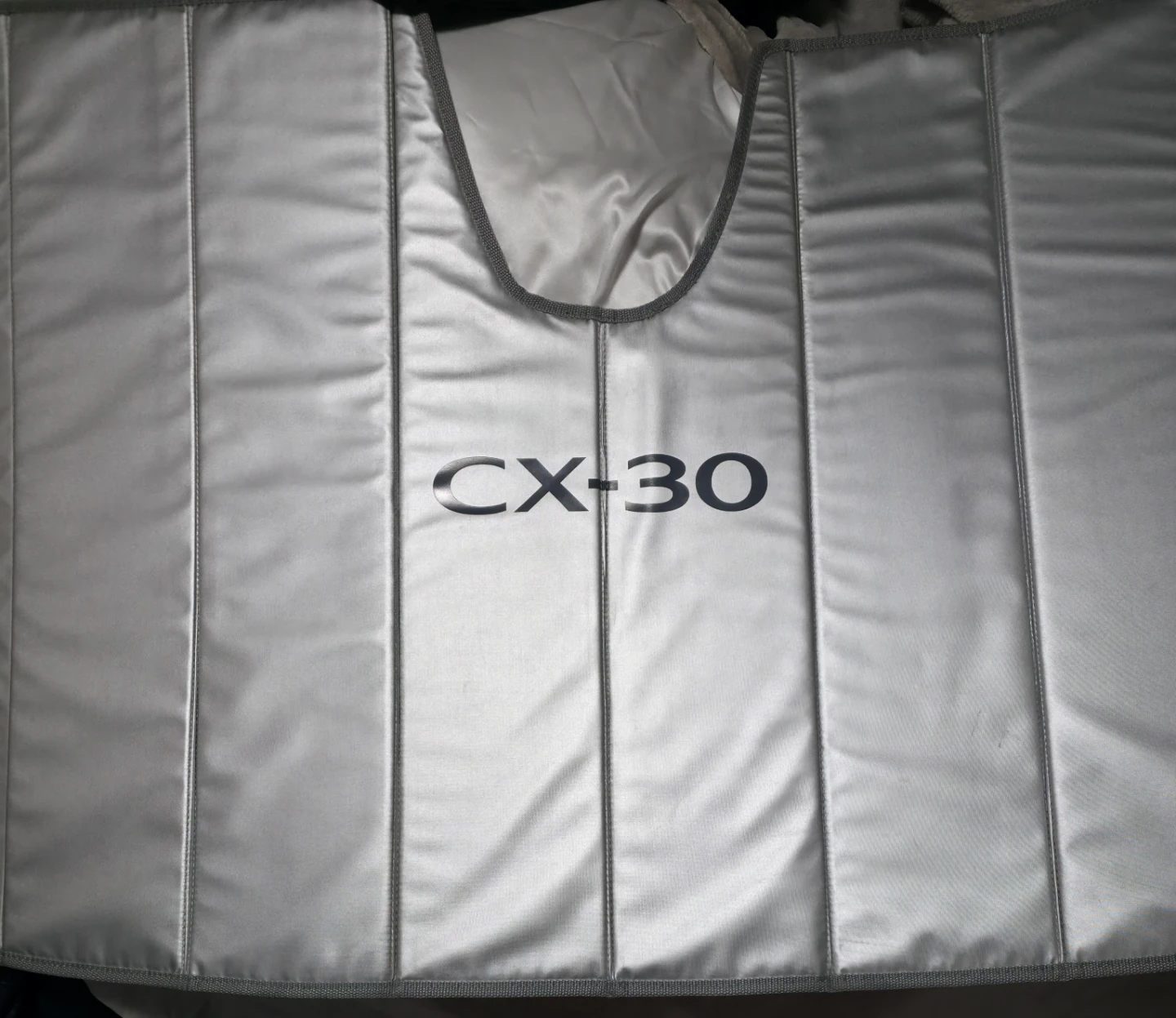 Silver Mazda CX-30 sun cover for protection. - photo 2