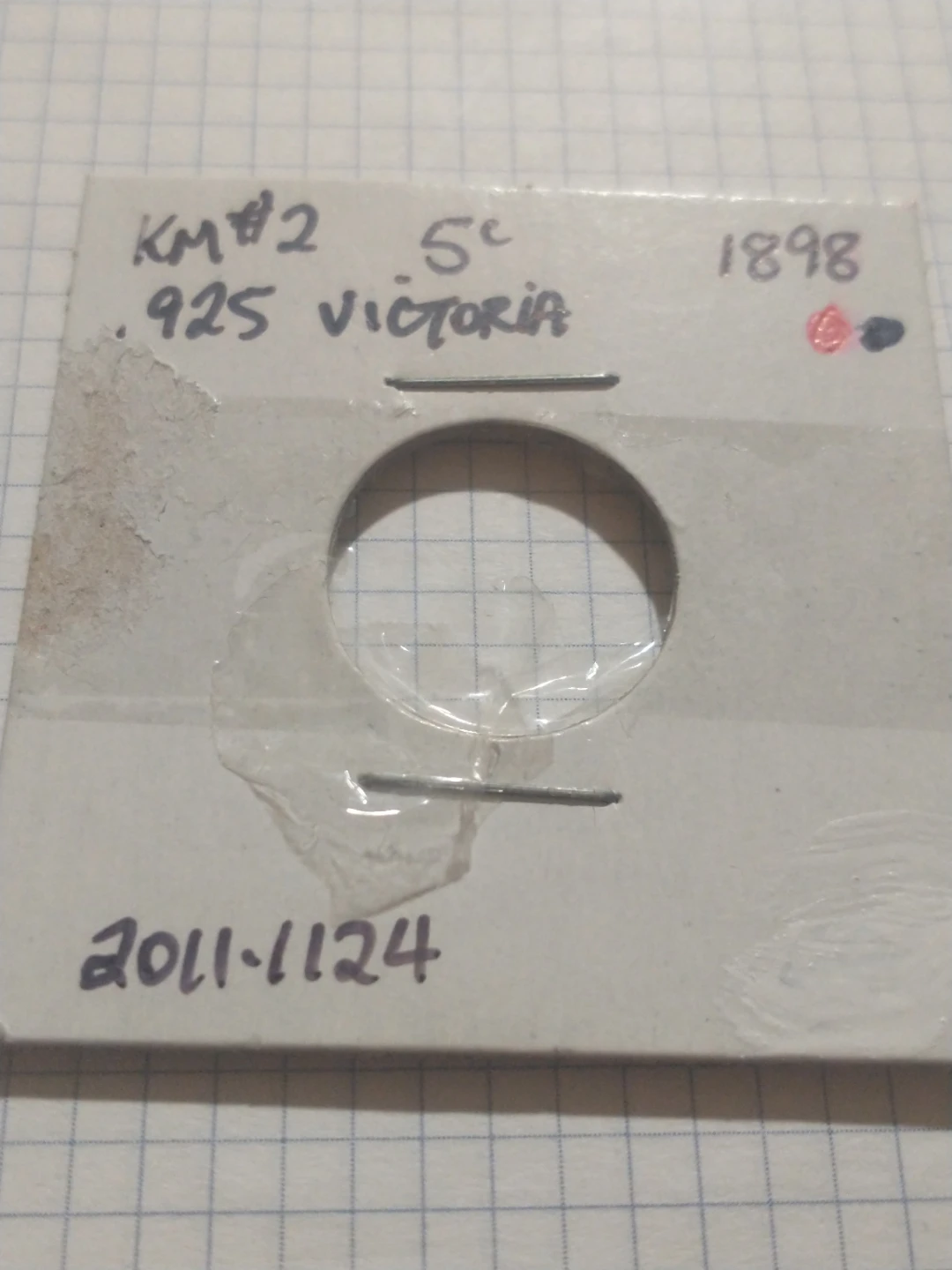 KM #2 1898 Canada five cent Victoria .925 silver coin, poor - photo 3