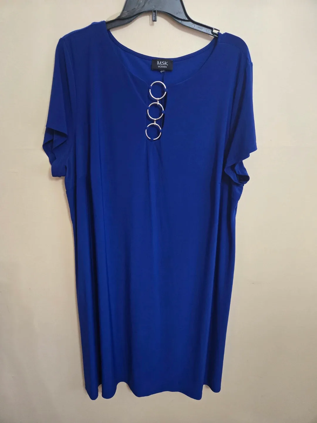 MSK Women Blue Dress with Ring Detail