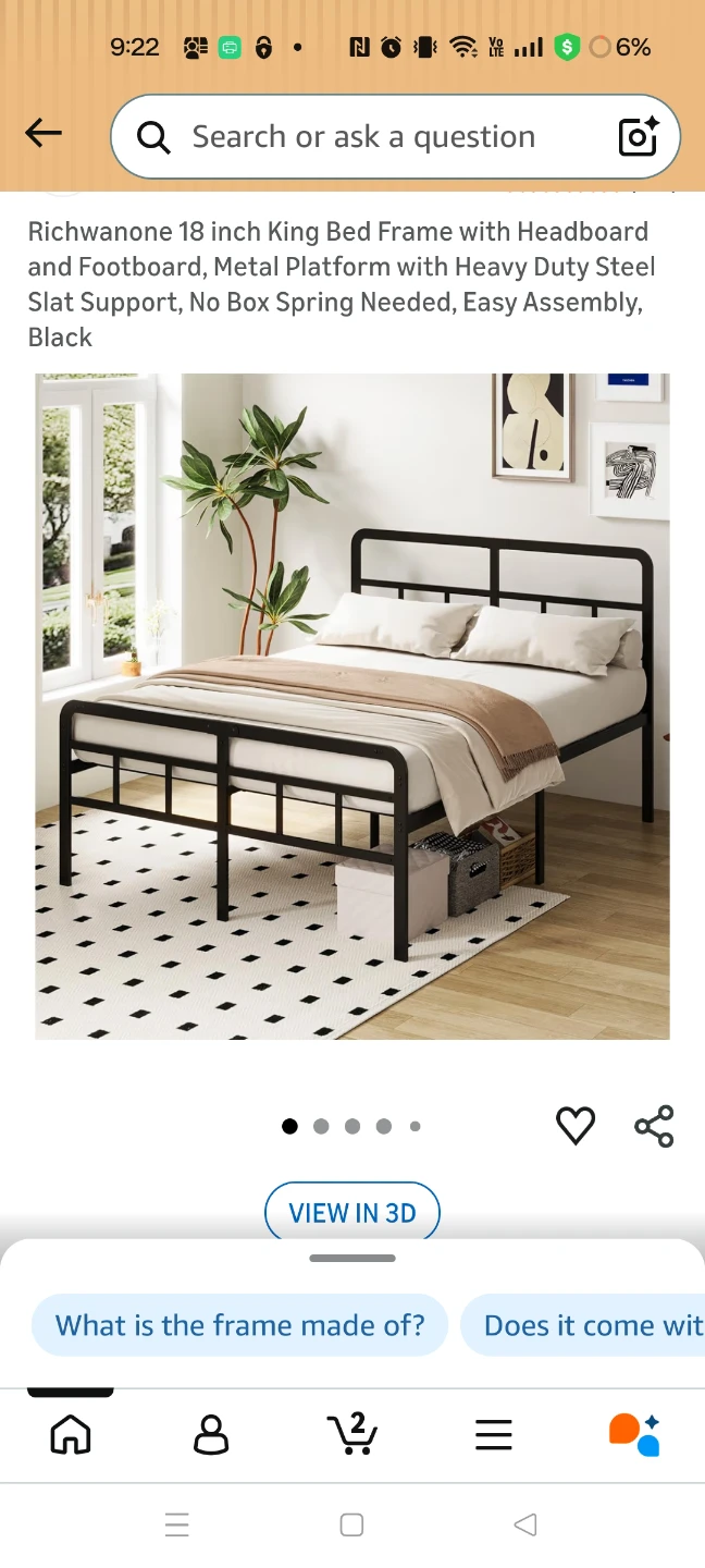King bed frame with head board for sale