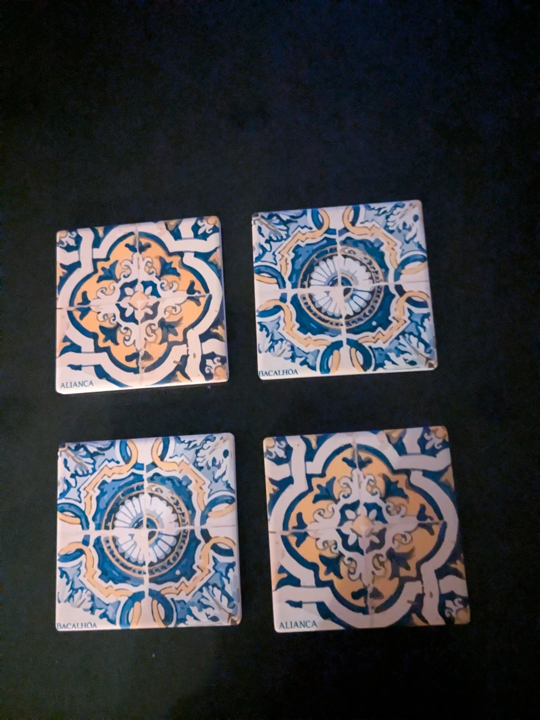 Set of 4 Decorative Tiles - Ariança & Bacalhôa Designs