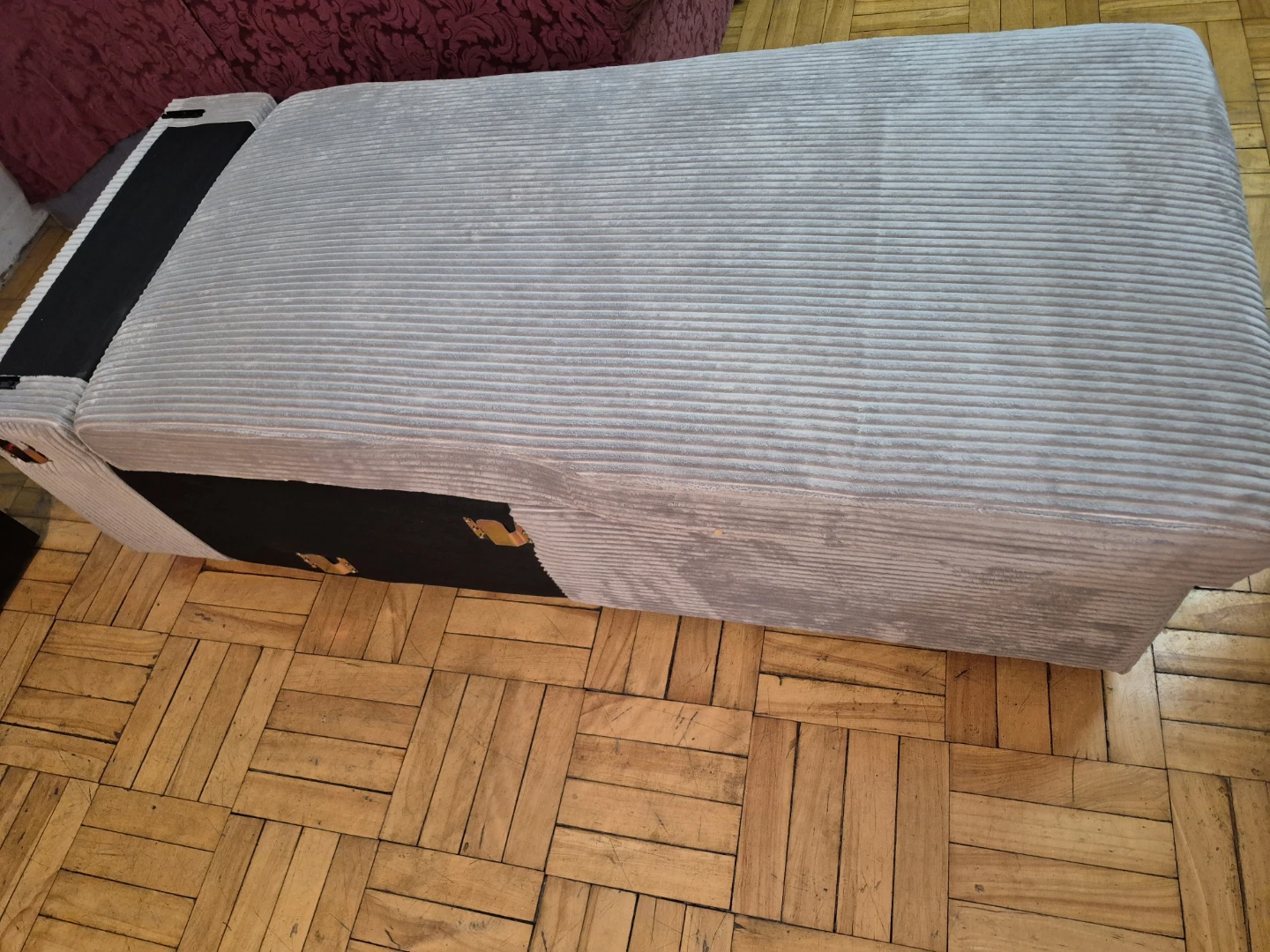 BN)Grey Corduroy Lounge chair With Stroage - photo 3
