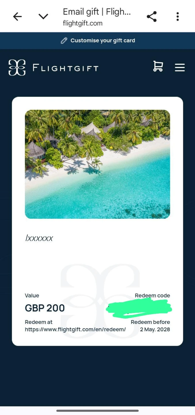 Flightgift GBP Gift Card