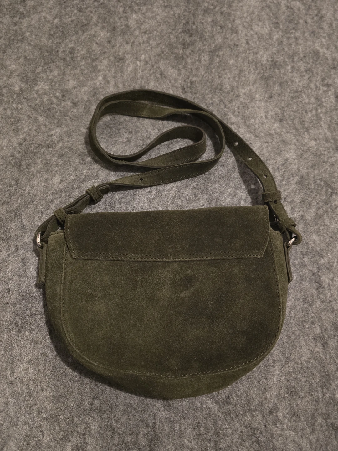 Contemporay Green Suede Saddle Only  Bag #thriftypicks