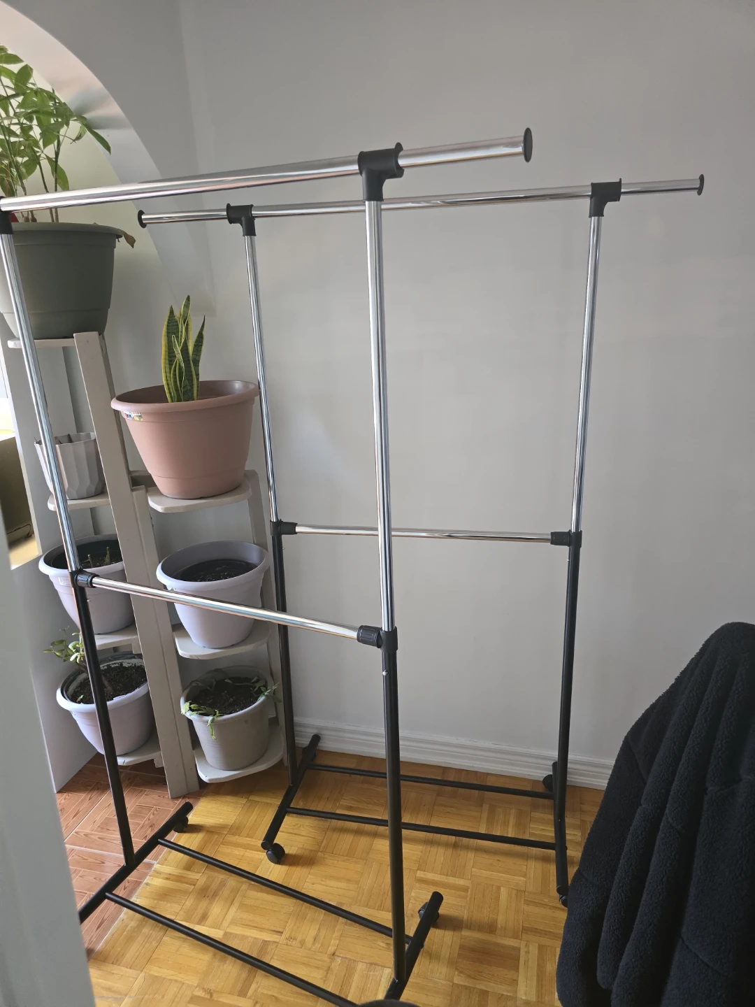 Two clothing racks