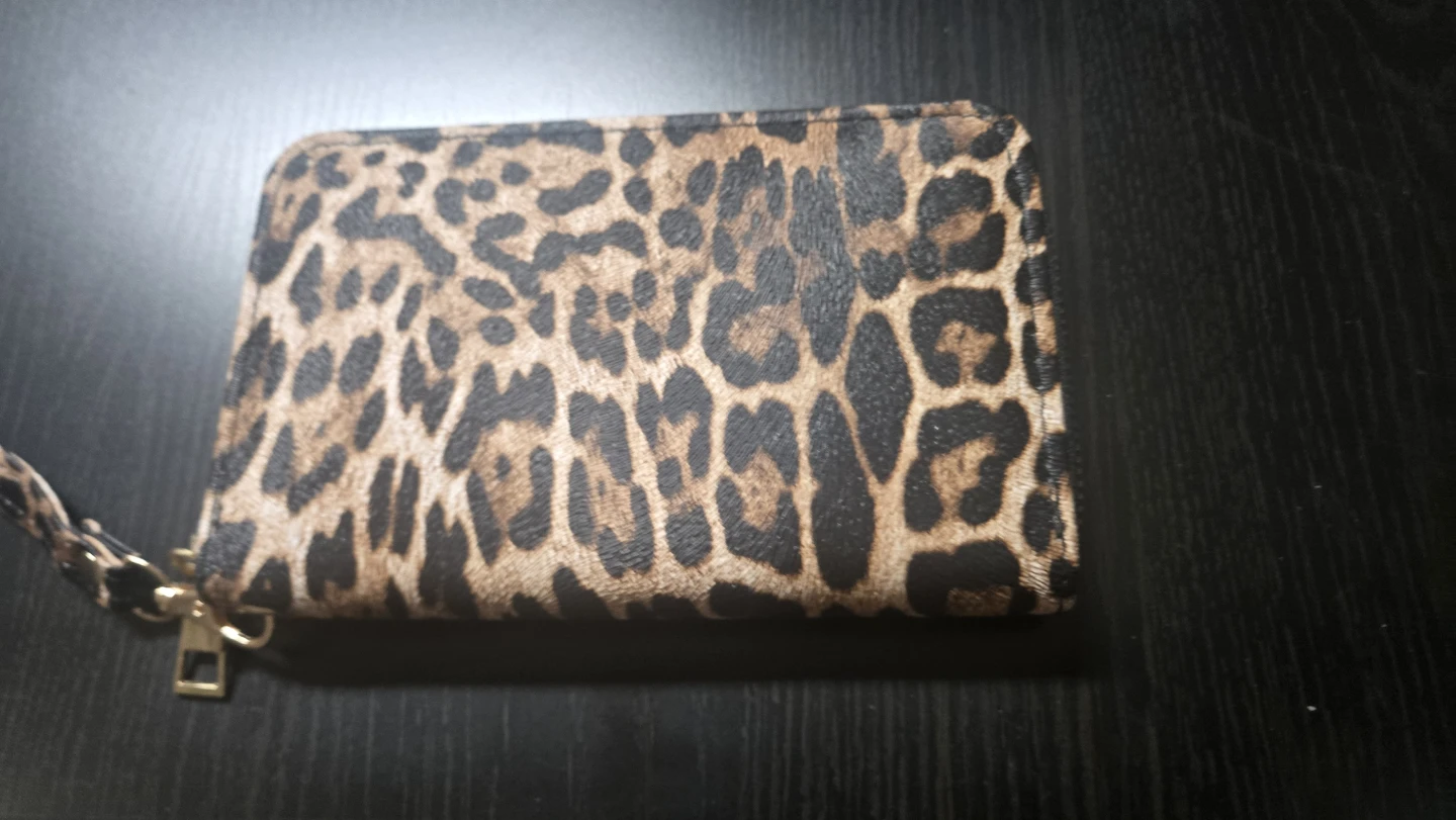 Leopard Print Zippered Wallet