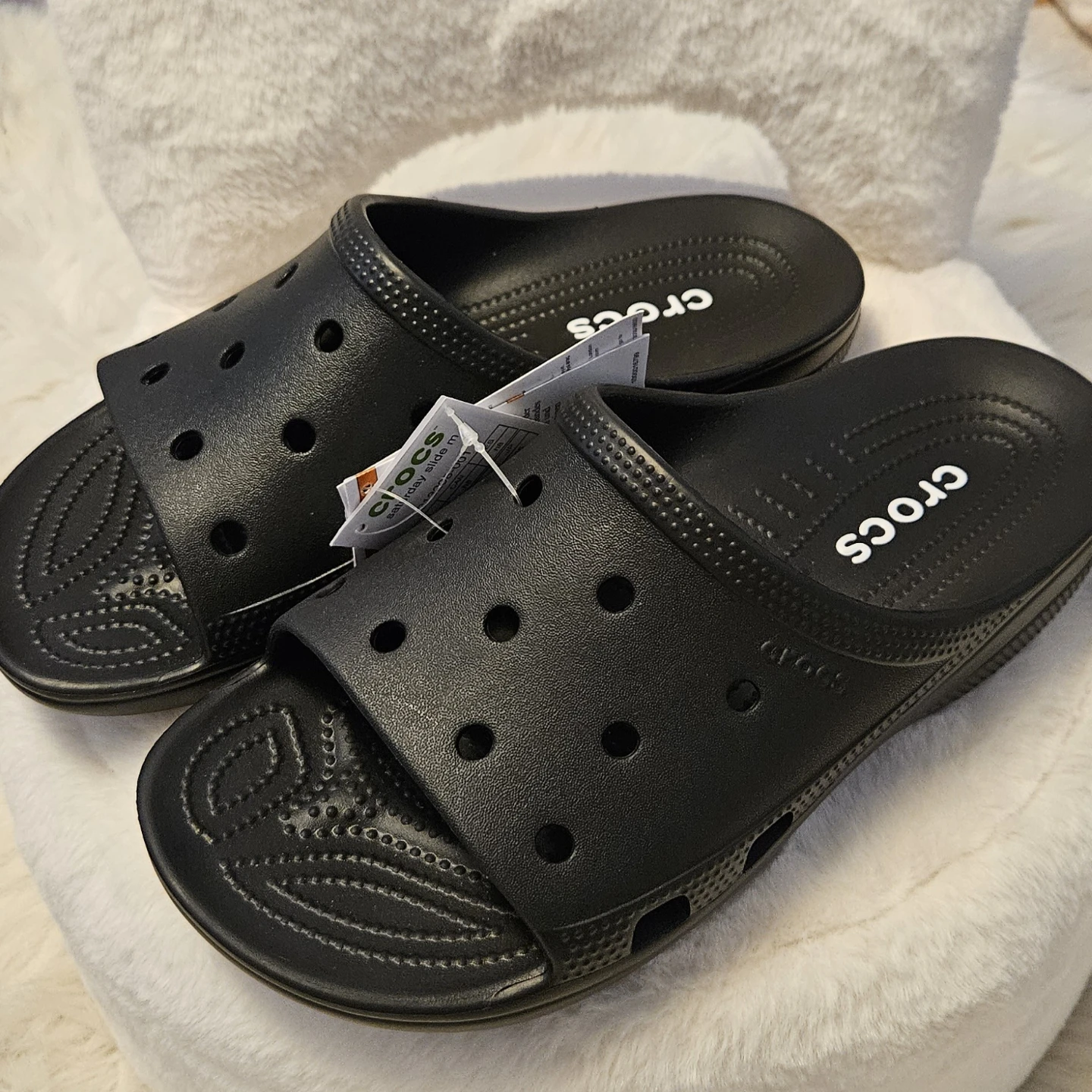 Crocs Black Slides M8