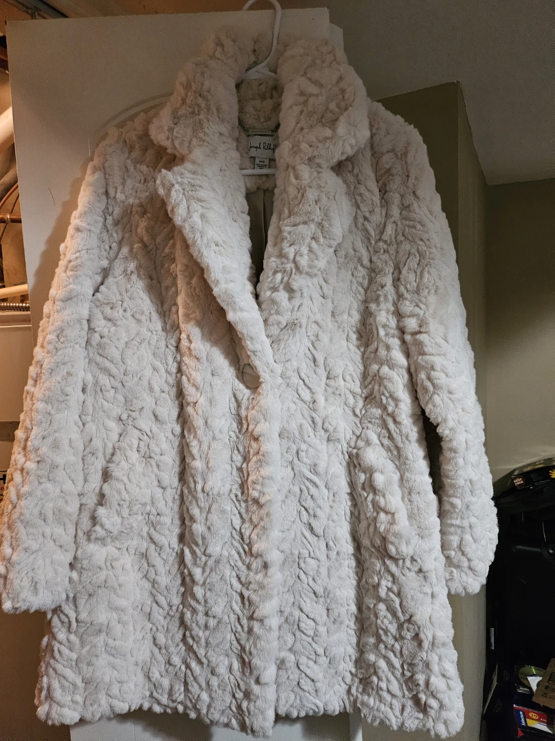 Joseph Ribkoff Faux Fur Coat - Cream - M/M