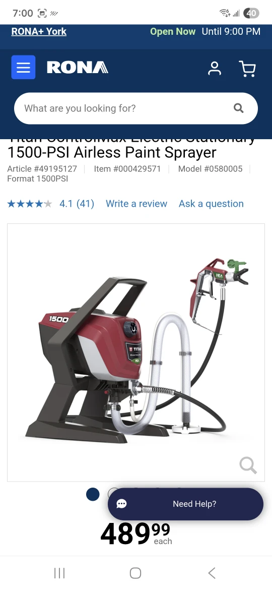 Titan ControlMax 1500-PSI Airless Paint Sprayer - photo 2