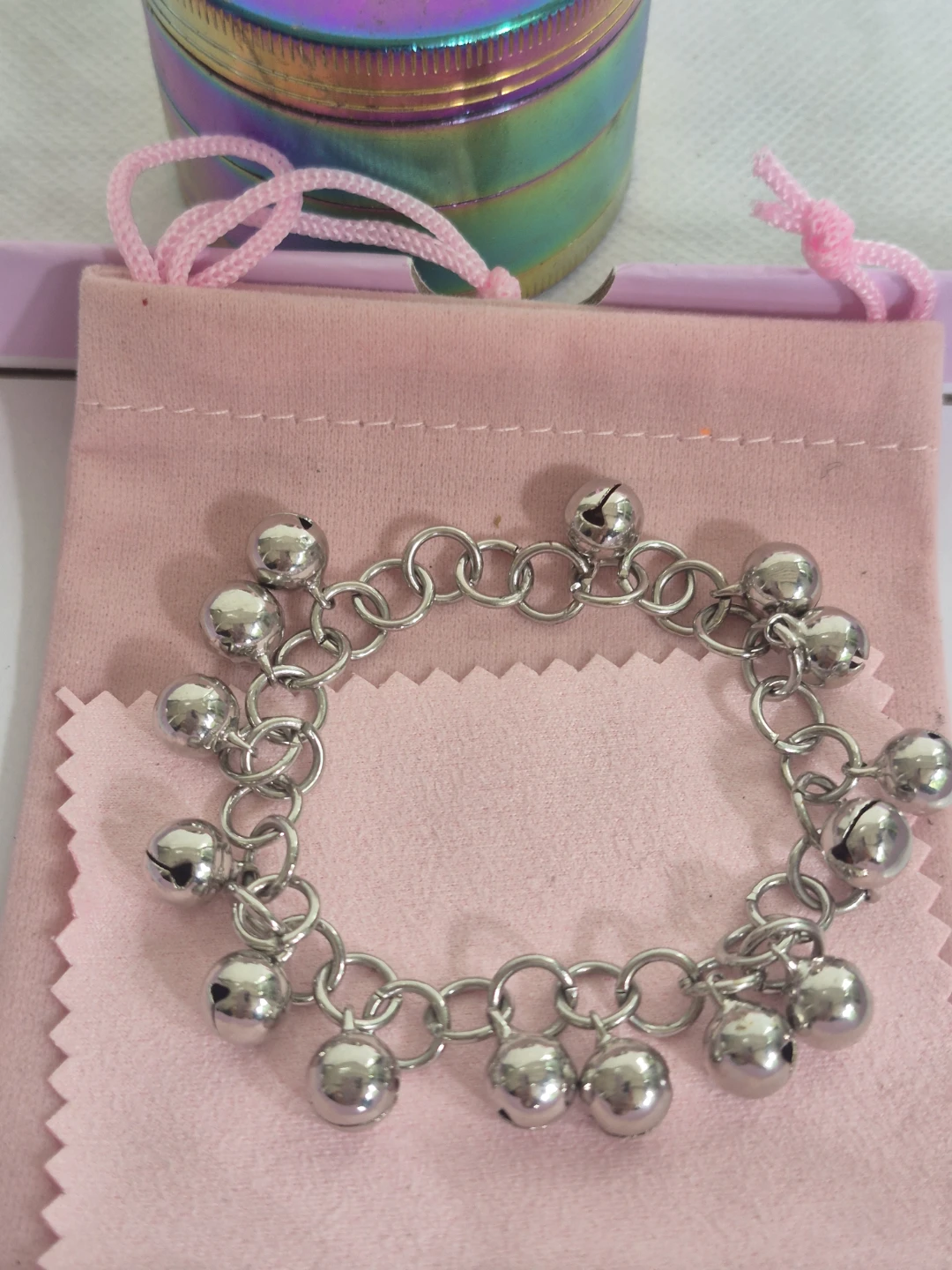 Silver Charm Bracelet with Bells