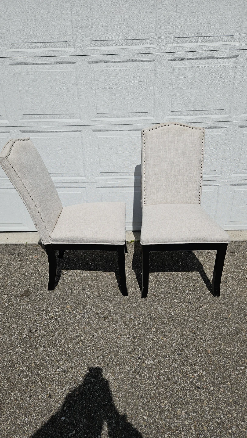 Set of 2 Beige Upholstered Dining Chairs - photo 3