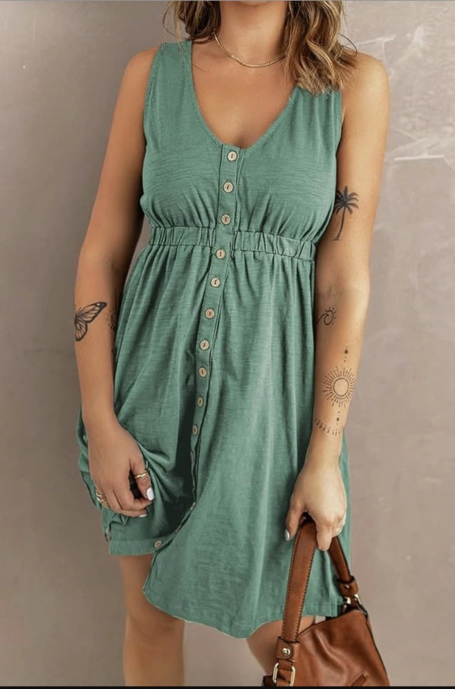 Sleeveless Button-Front Mini Dress XL - photo 2