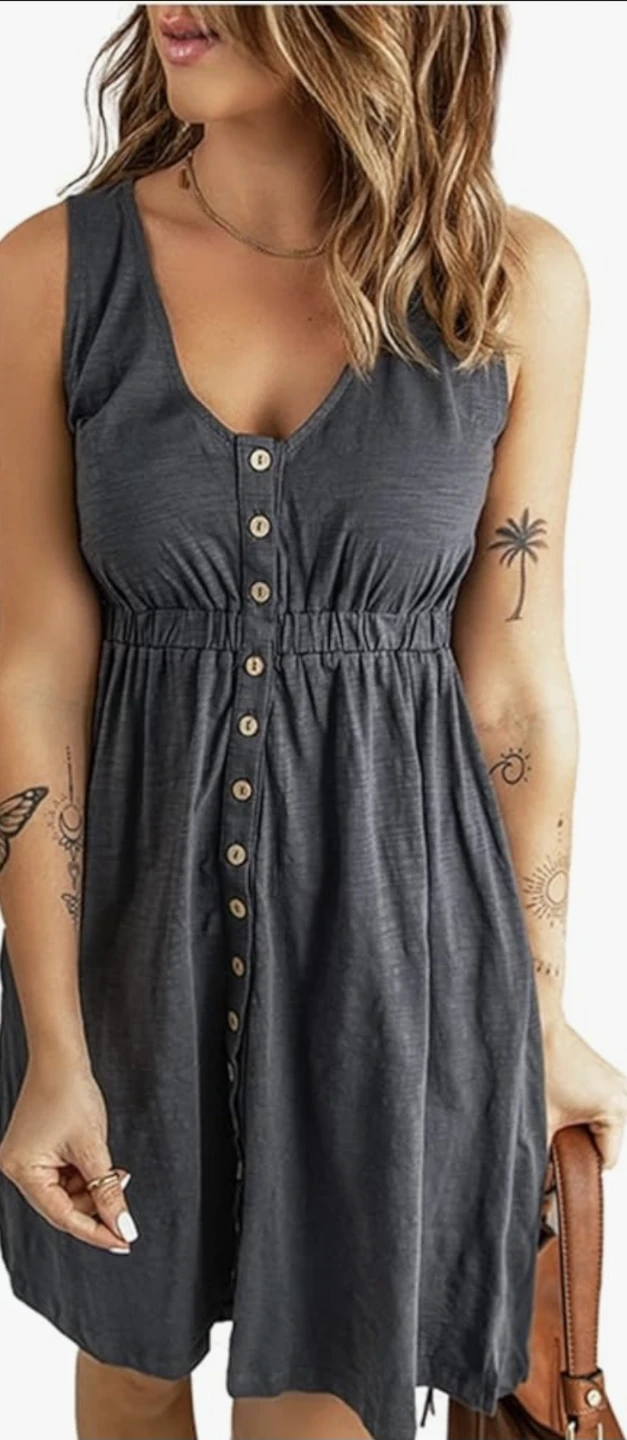 Sleeveless Button-Front Mini Dress XL - photo 3