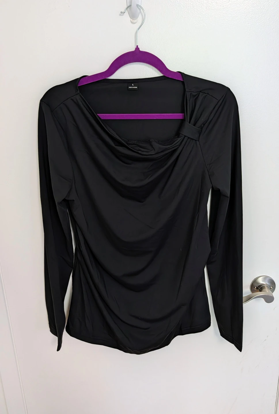 Maternity Black Long Sleeve Top - Women's Size Large