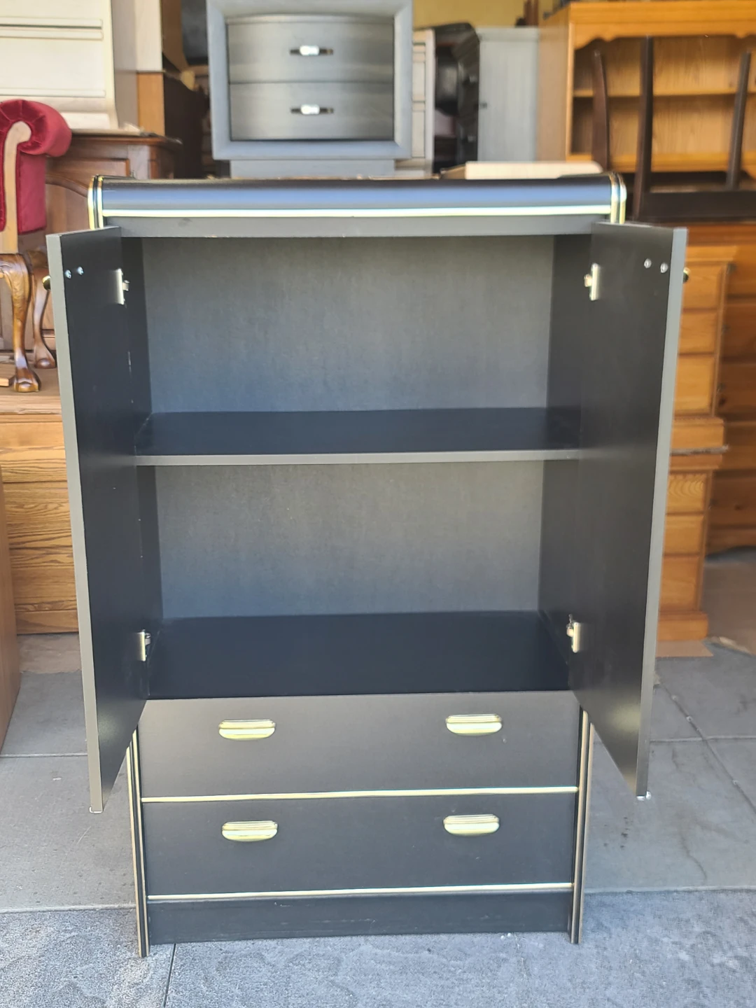 Black Armoire Cabinet with Drawers - photo 2