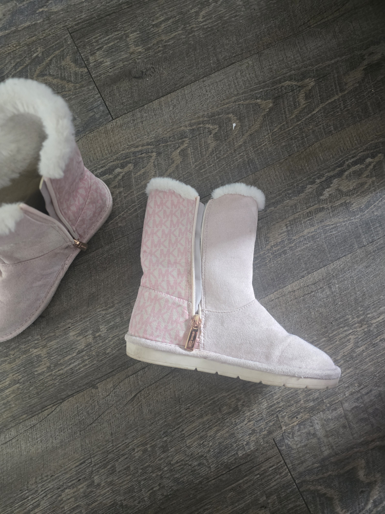 Michael Kors Kids Pink MK Logo Winter Boots