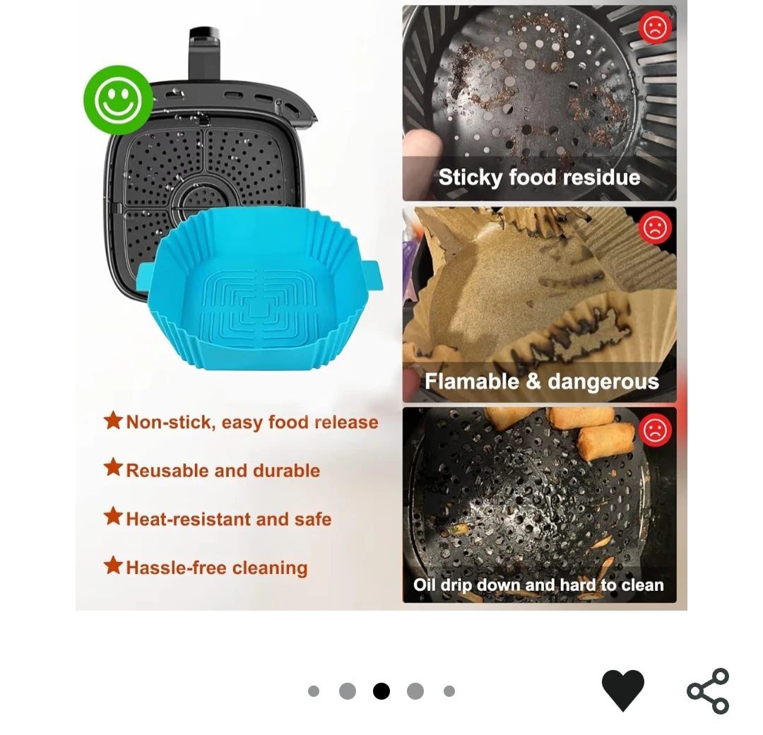 Air Fryer Silicone Liner Set (2pc) - photo 4