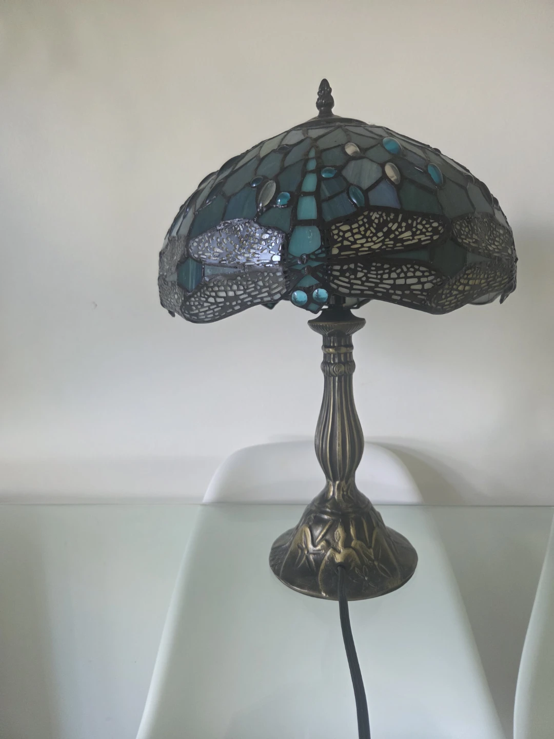 Dragonfly Stained Glass Floor Lamp and table lamp