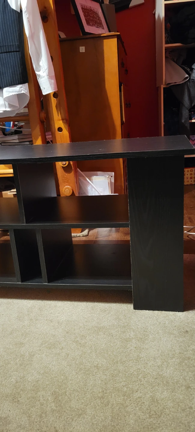 Black Media Console Shelf Unit