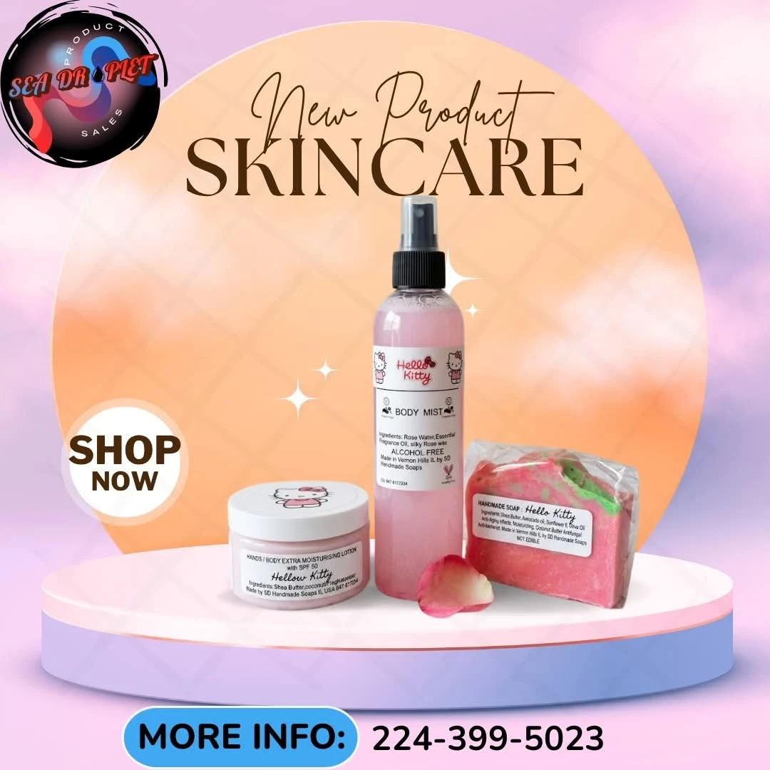 Hello Kitty Skincare Set: Body Mist, Lotion & Soap