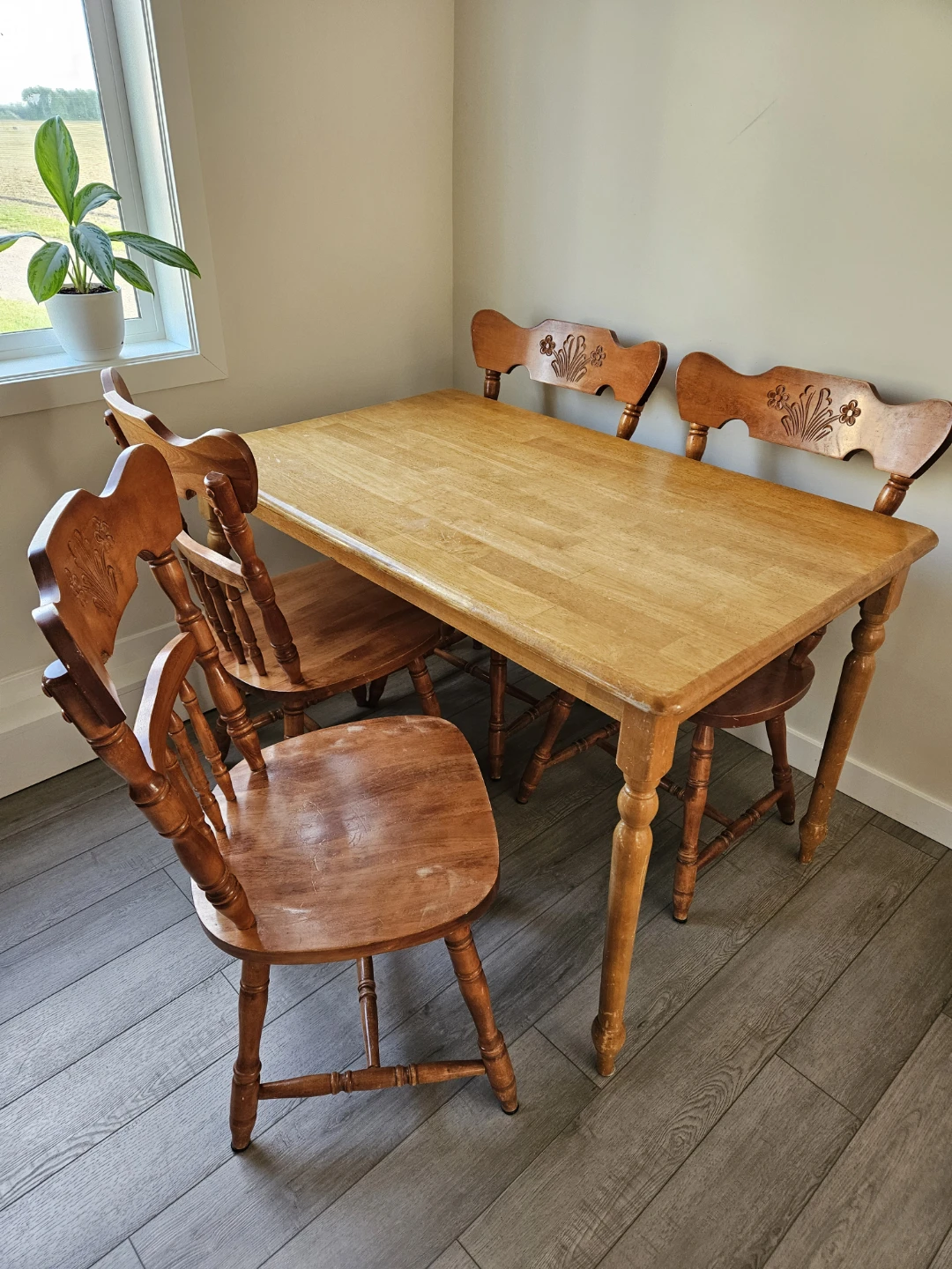 Wooden Dining Table with 4 Chairs - photo 2