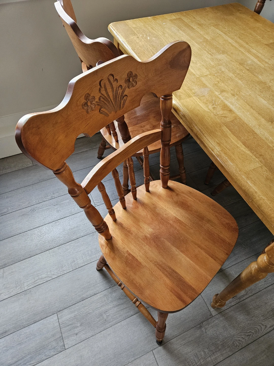 Wooden Dining Table with 4 Chairs - photo 4