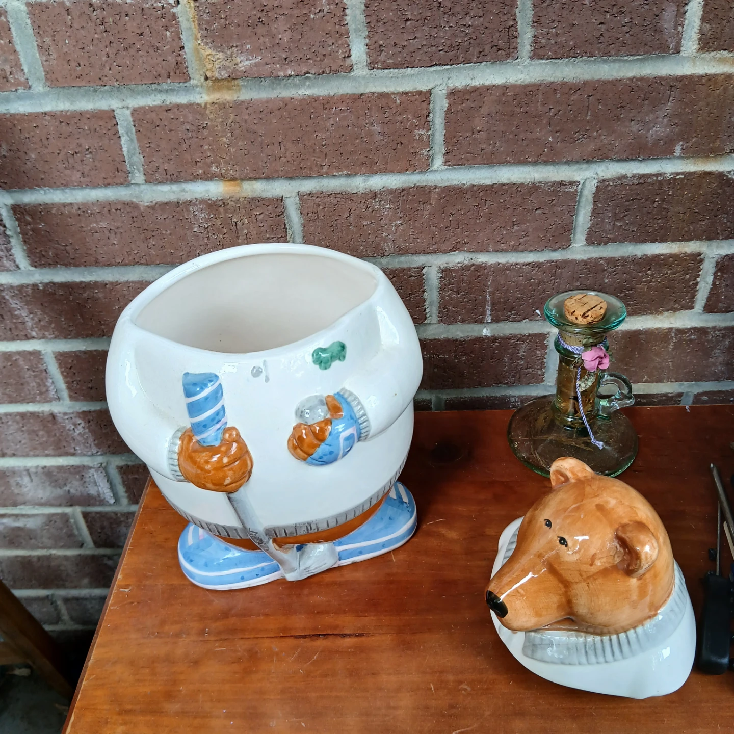 Vintage Ceramic Bear Cookie Jar 11.5" - photo 3