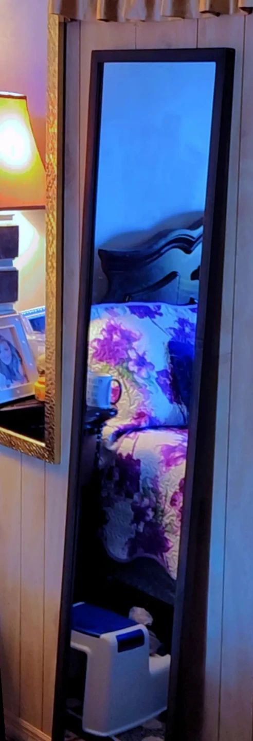 Full Length Mirror with Dark Wood Frame