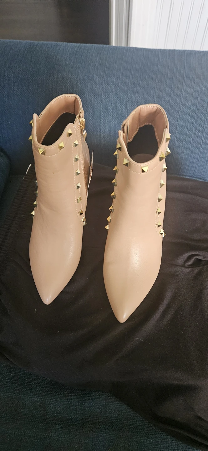 Studded Pointed Toe Ankle Boots - Size 6.5 - photo 3