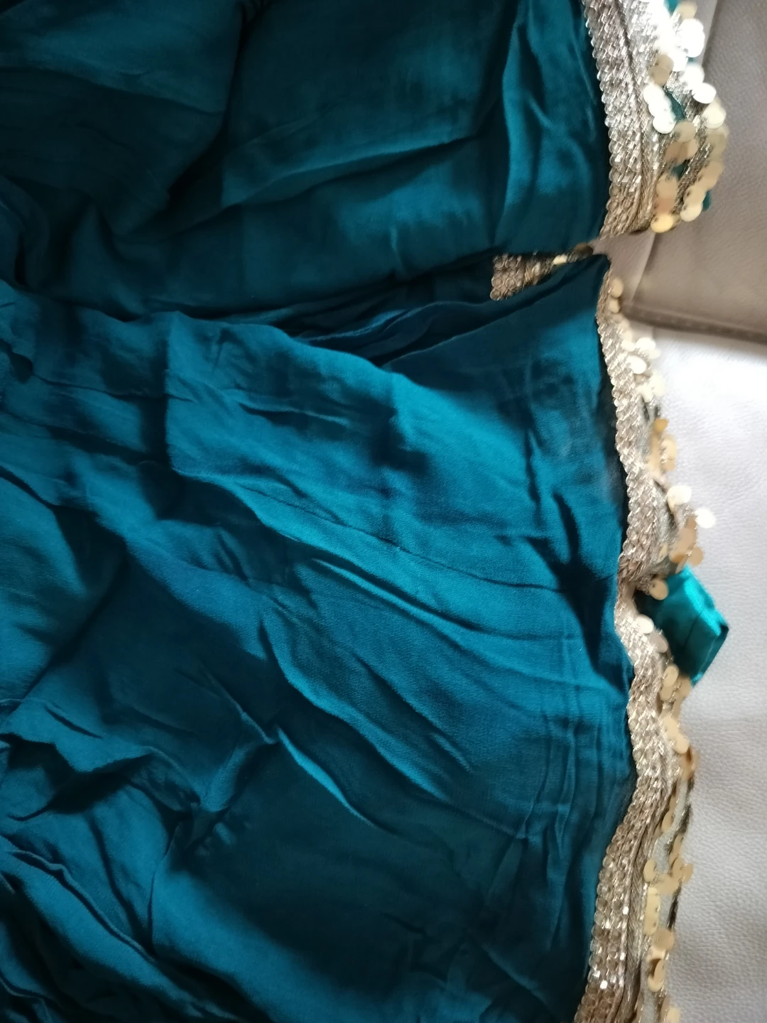 Teal Embellished Kurti with Dupatta - photo 5