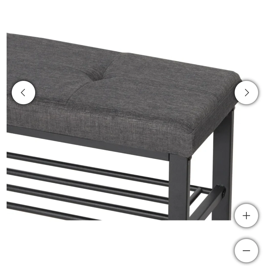 Like New Neatfreak Fabric Upholstered Shoe Storage Bench - photo 4