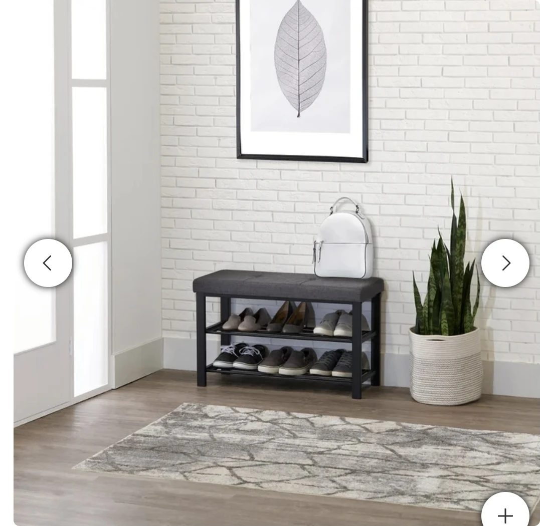 Like New Neatfreak Fabric Upholstered Shoe Storage Bench - photo 5