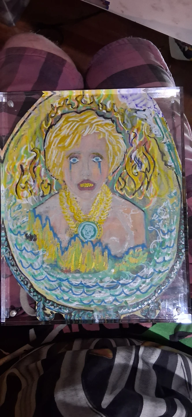 Framed Painting of Woman with Blonde Hair