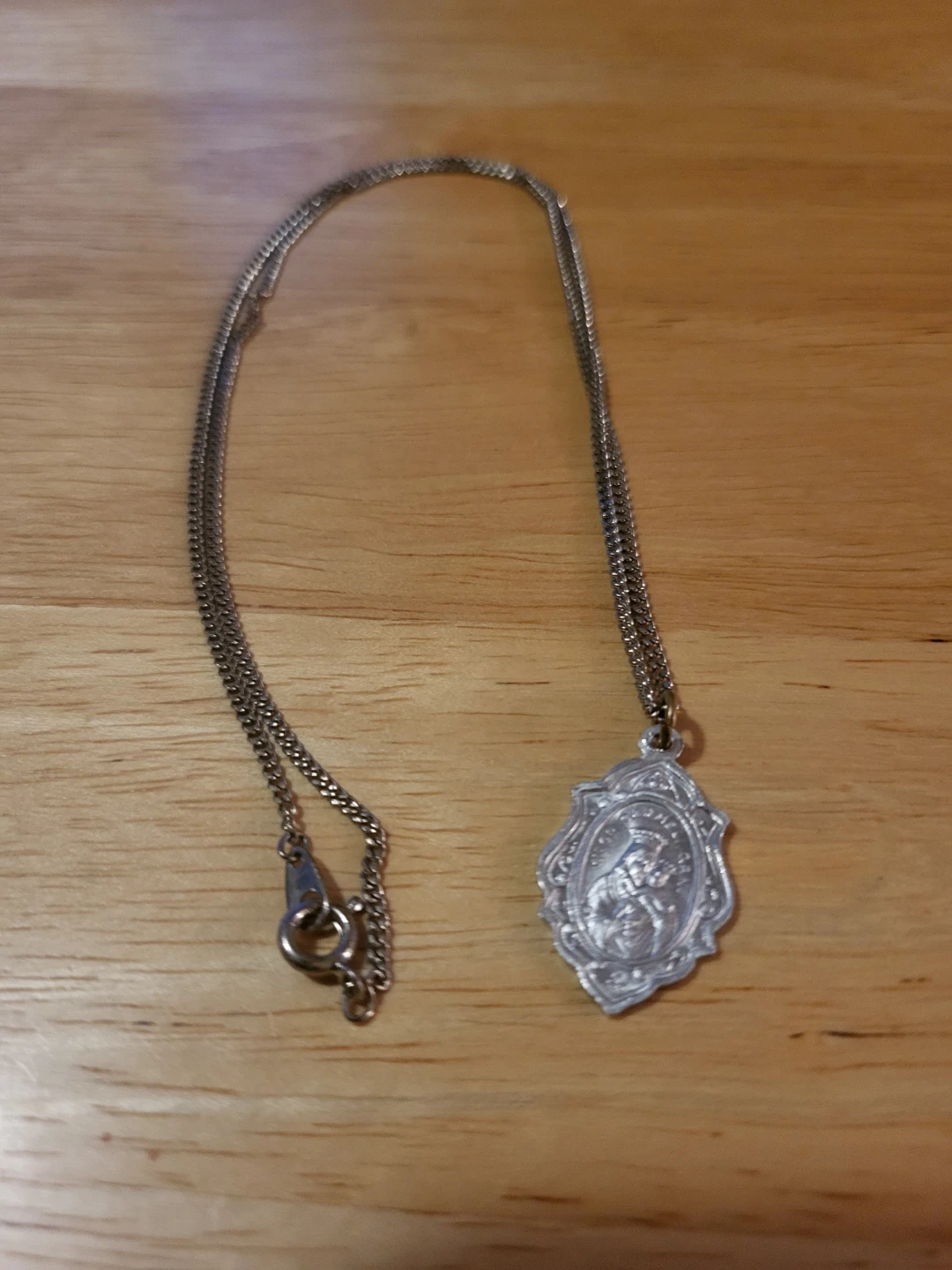 Silver Tone Miraculous Medal Necklace