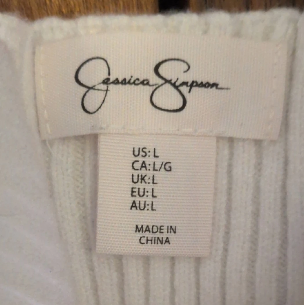 Jessica Simpson Ribbed V-Neck Tank Dress - Cream - Size L - photo 2
