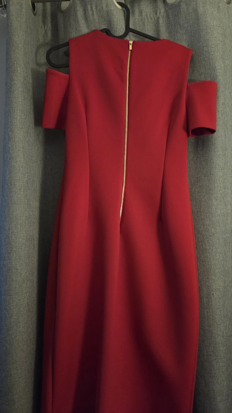 Calvin Klein Red Cold Shoulder Dress Size 8 - photo 2