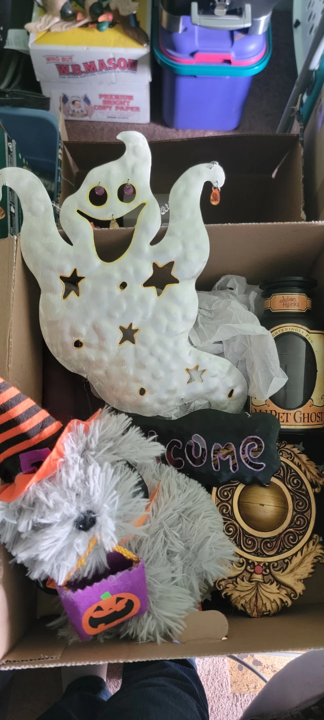 Halloween Ghost Decoration and Dog Plush Toy