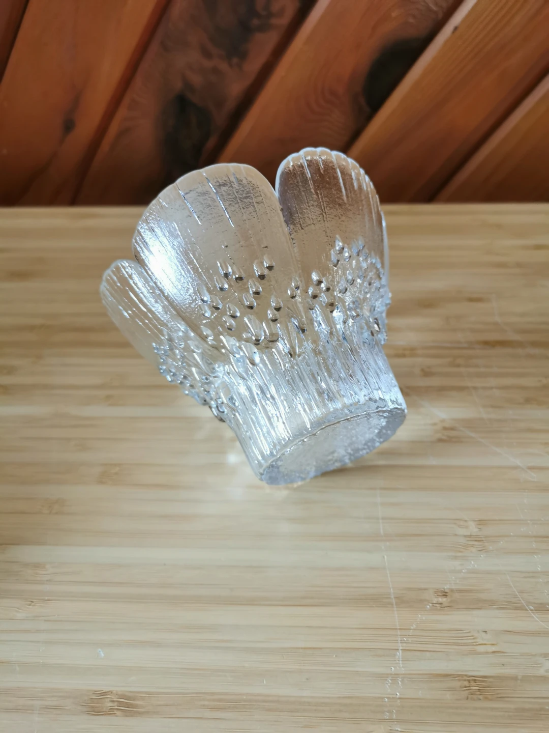 Vintage Frosted Glass Lotus Flower Candle Holder / Trinket - photo 4