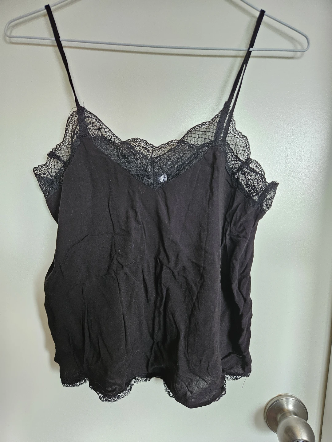 ReVamped Black Lace Trim Cami - XS