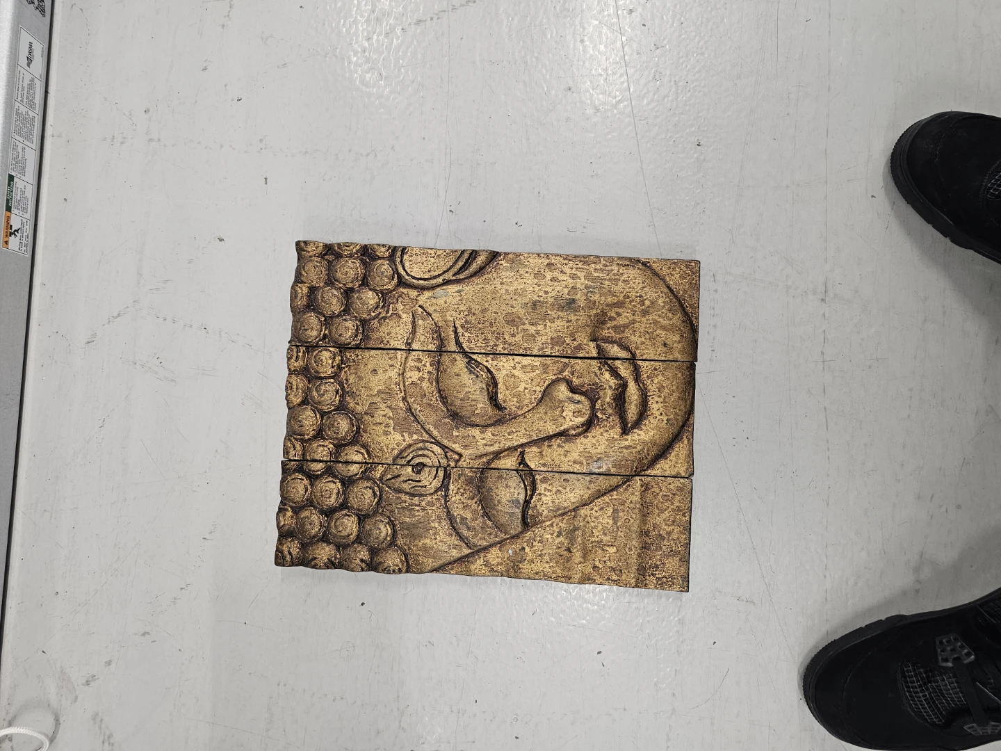 Buddha Face Wood Carving Wall Art Set