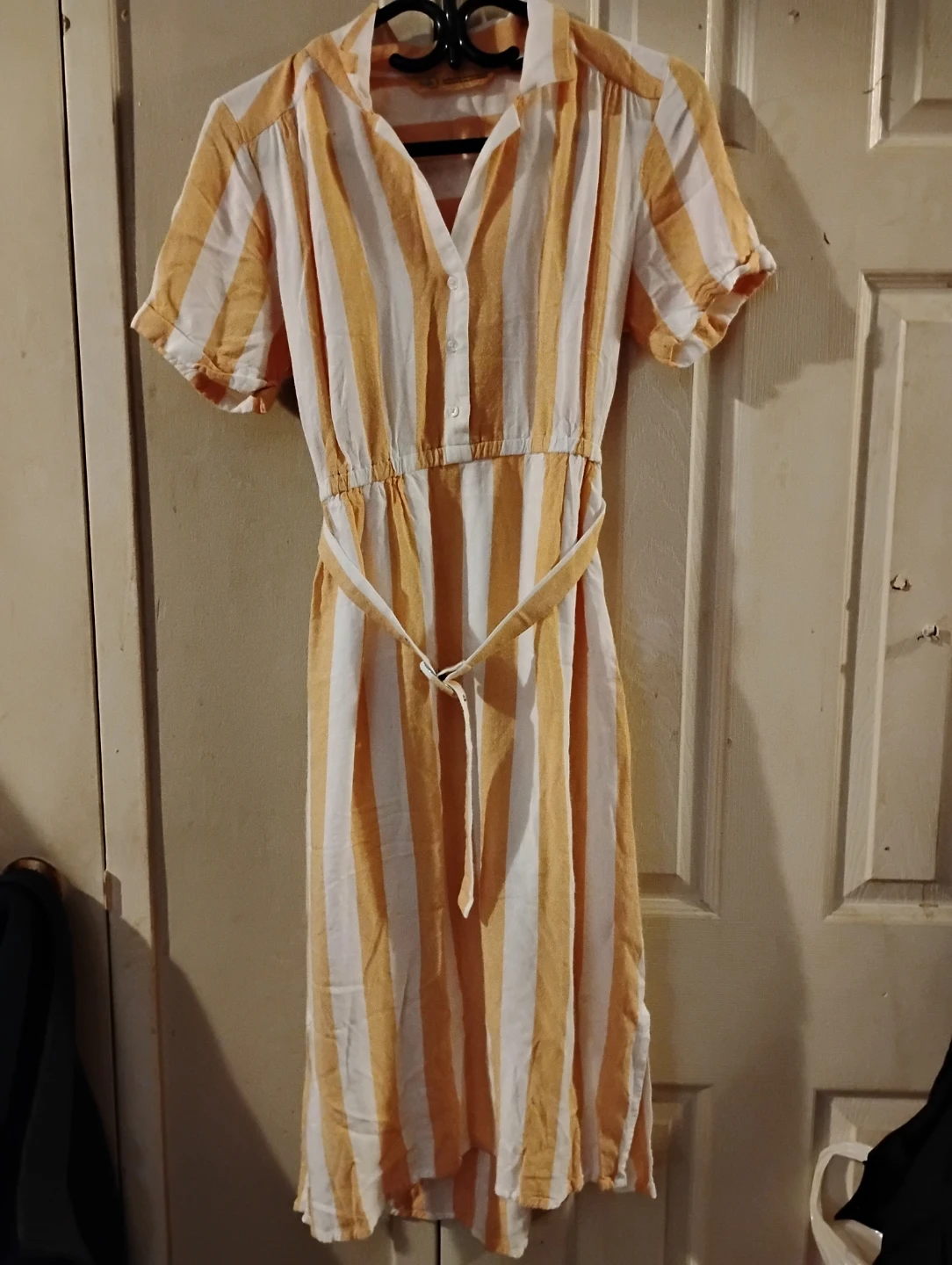 Twik Striped Button-Up Midi Dress