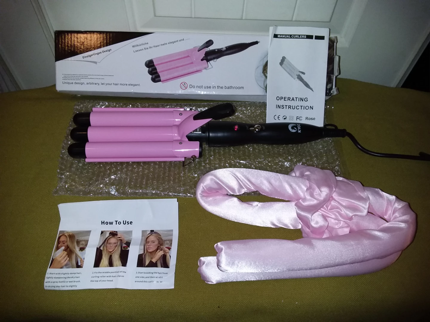 👧 🆕 TOP4EVER 3 Barrel Curling Iron 🚨 Retails $28.99+Tx 🆕