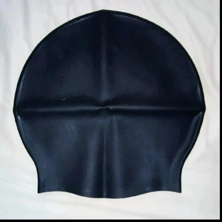 XL Black Silicone Swim Cap
