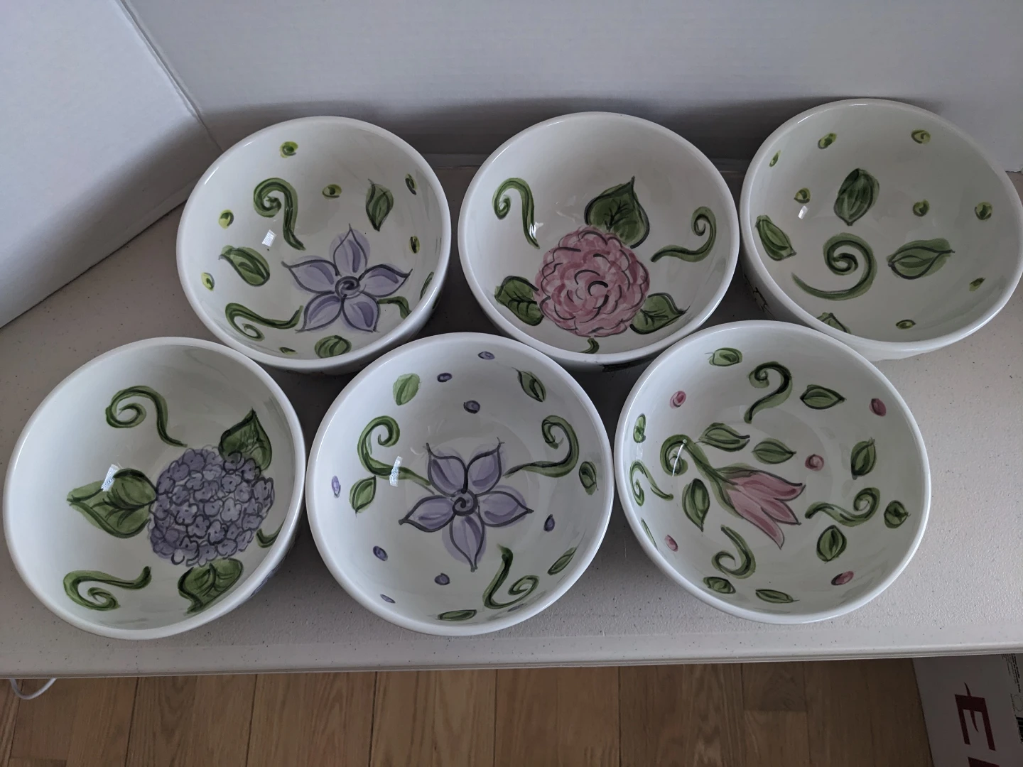 Set of 6 Floral Ceramic Bowls - photo 3