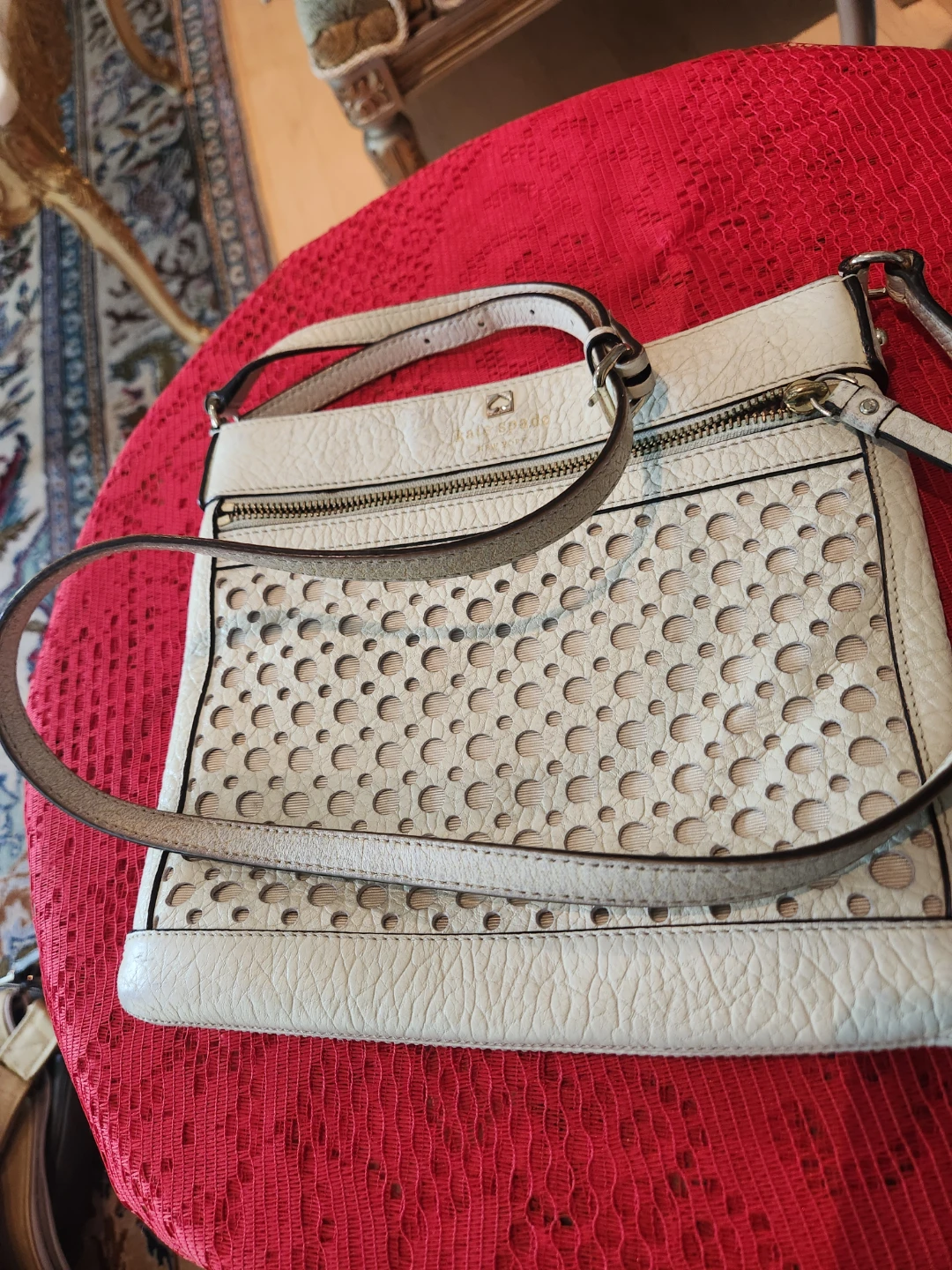Kate Spade Cream Leather Crossbody Bag
