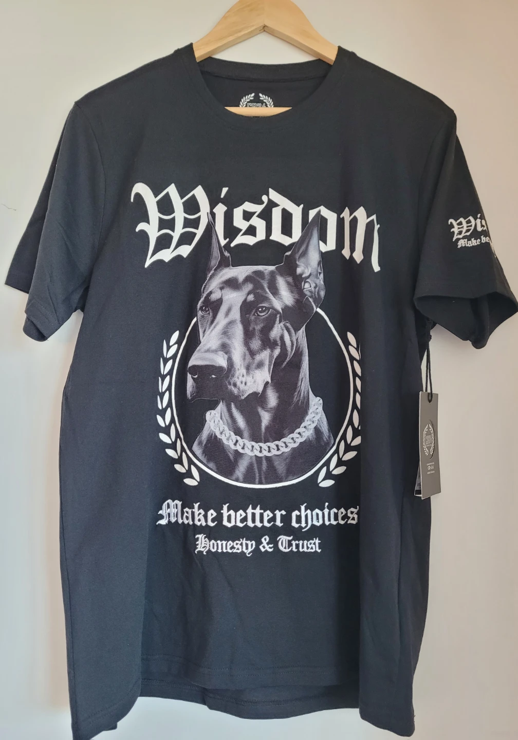 Large, NWT 24 Edge Wisdom Premium Doberman Graphic Tee