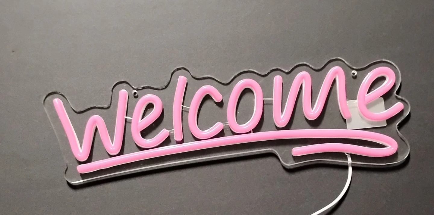 Pink Neon Welcome Sign