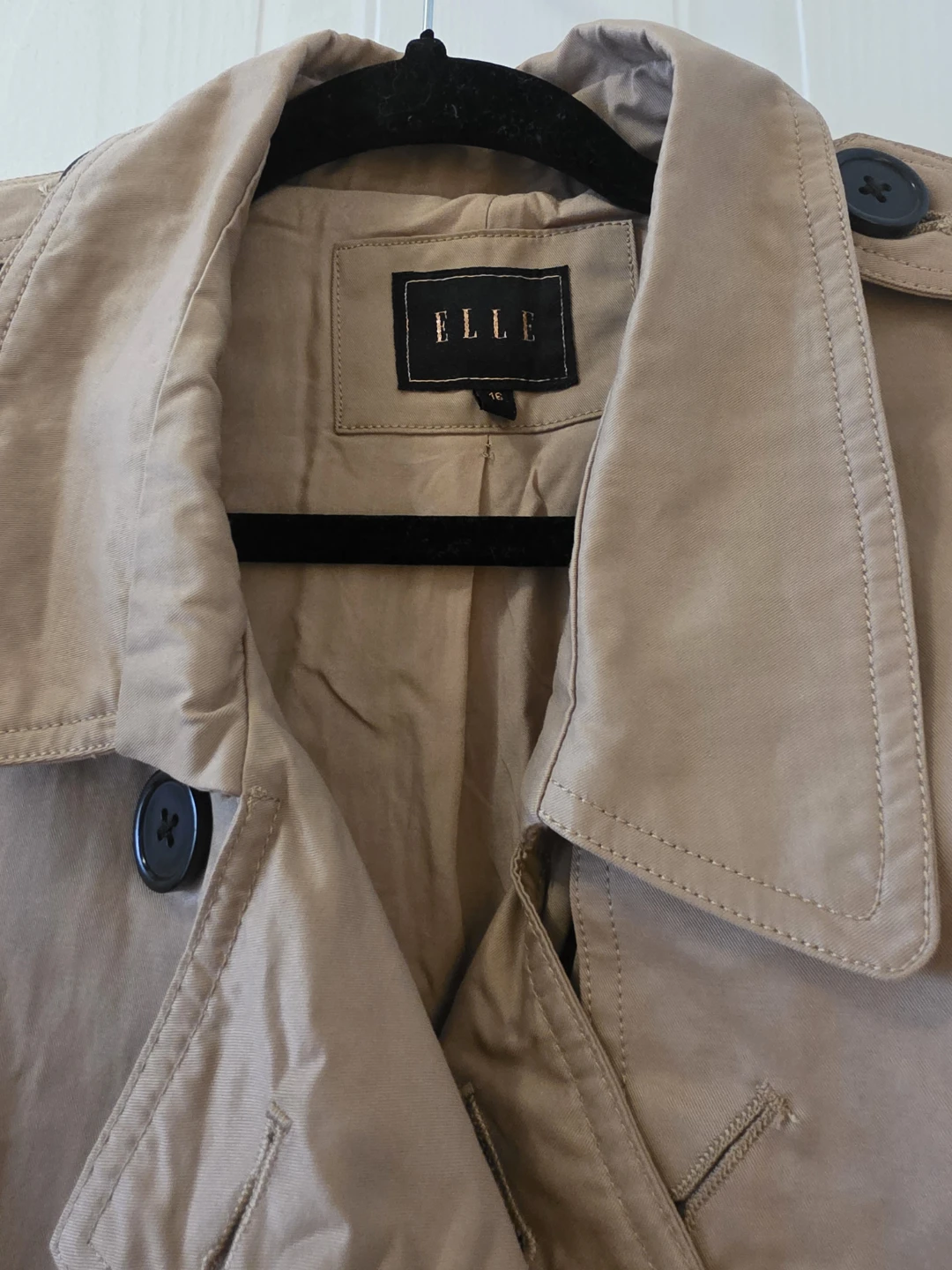 ELLE Beige Trench Coat Size 16 - photo 2