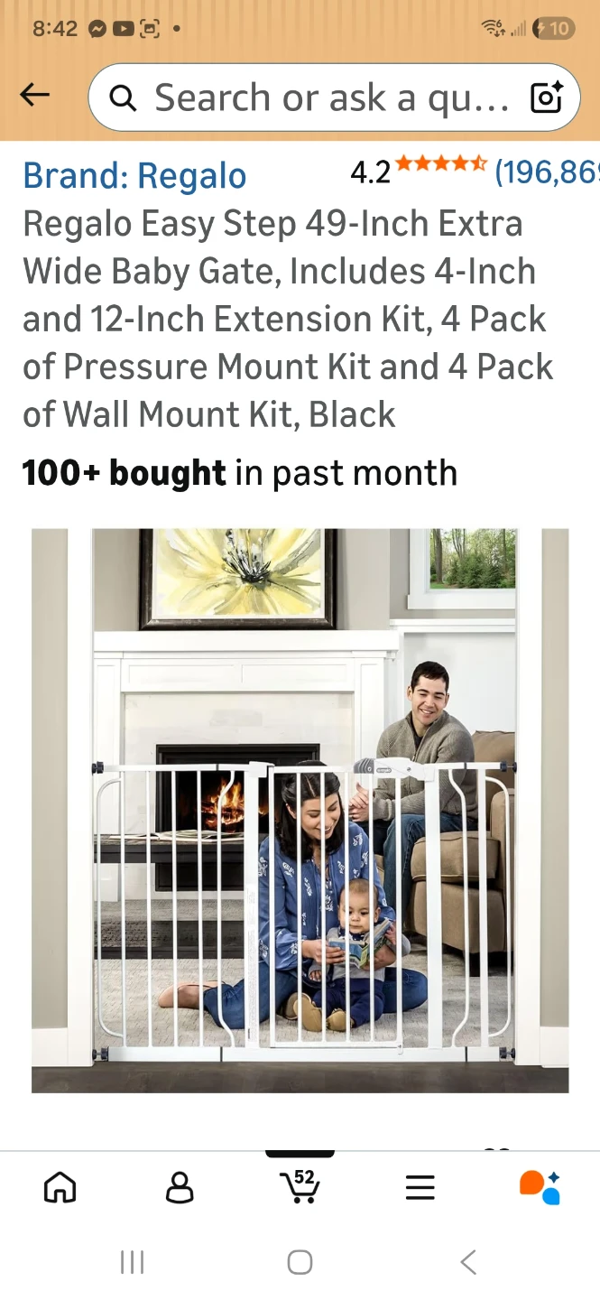 Regalo Easy Step 49-Inch Extra Wide Baby Gate - White